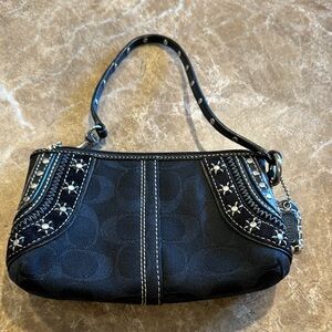 Coach Black Leather Handbag with Studs